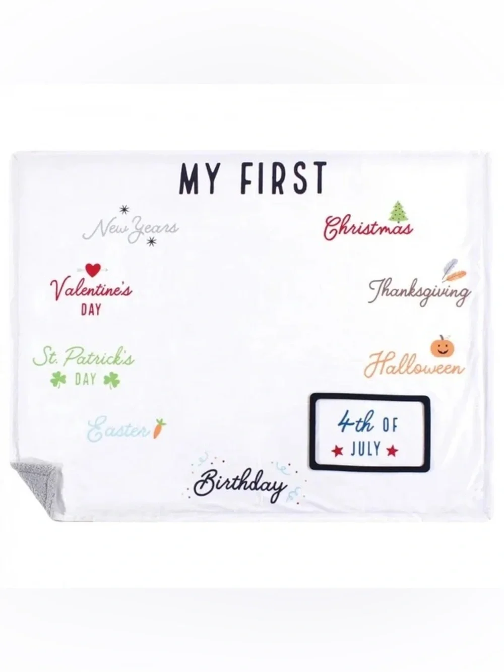 NWOT | Hudson Baby My First Milestone Holiday Blanket - Reversible